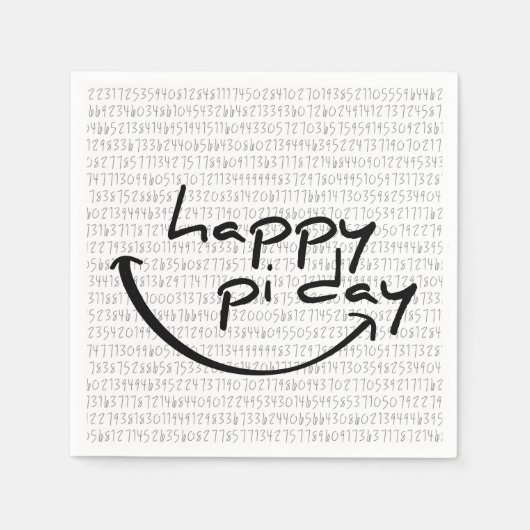 Serviette En Papier Slogan happy pi day. Bonne journée, 14 mars. (Devant)