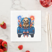 Serviette En Papier Sloth 4 juillet Usa (En situation)