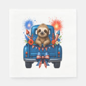 Serviette En Papier Sloth 4 juillet Usa (Devant)