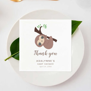 Serviette En Papier Sloth Baby shower Jungle Party Genre neutre