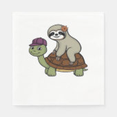 Serviette En Papier Sloth chevauchant une tortue T-Shirt classique (Devant)