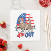 Serviette En Papier Sloth Chill 4th out Patriotic USA (En situation)