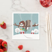 Serviette En Papier Sloth Christmas (En situation)