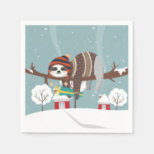 Serviette En Papier Sloth Christmas