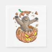 Serviette En Papier Sloth Citrouille Halloween (Devant)