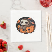 Serviette En Papier Sloth citrouille Halloween autocollant Surdimensio (En situation)