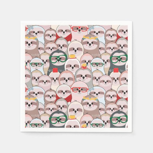 Serviette En Papier Sloth Comic Motif (Devant)