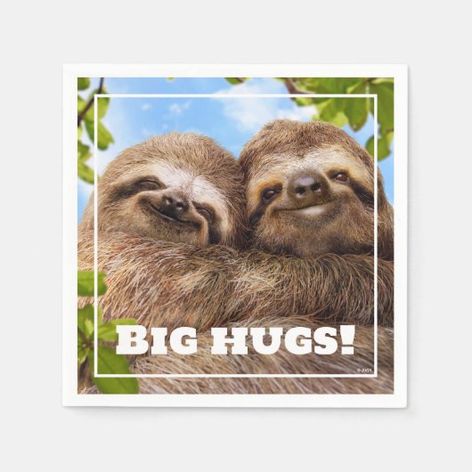 Serviette En Papier Sloth Couple (Devant)