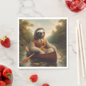 Serviette En Papier Sloth Dans Un Canoë (En situation)