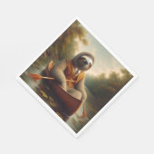 Serviette En Papier Sloth Dans Un Canoë (Coin)