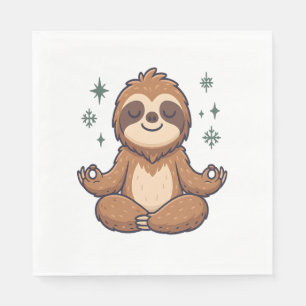 Serviette En Papier Sloth en dessin portant Noël