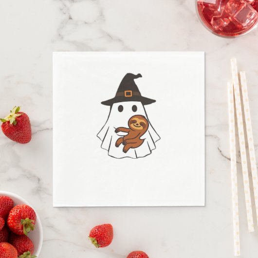 Serviette En Papier Sloth Halloween Ghost Witch Casquettes Amoureux de (En situation)