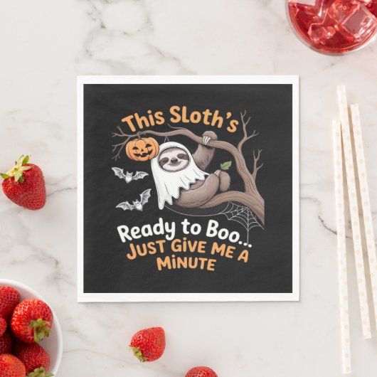 Serviette En Papier Sloth Halloween Sloths Cute Bat Vampire Essentiel (En situation)