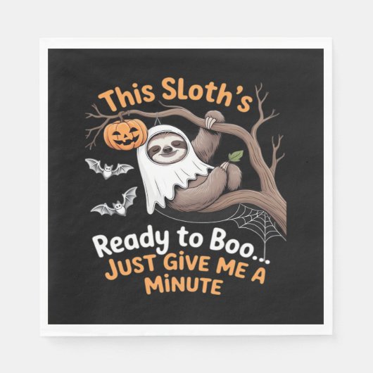 Serviette En Papier Sloth Halloween Sloths Cute Bat Vampire Essentiel (Devant)