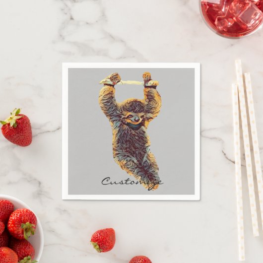 Serviette En Papier Sloth Hanging Out Thunder_Cove (En situation)