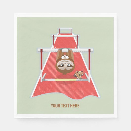 Serviette En Papier Sloth Hurdles course atheletics (Devant)