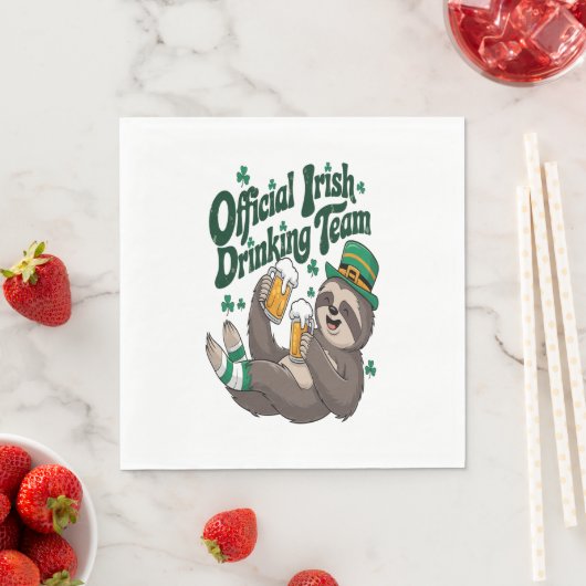 Serviette En Papier Sloth Irish Drinking St Patrick's Day (En situation)