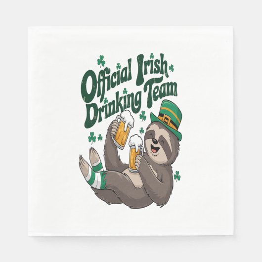 Serviette En Papier Sloth Irish Drinking St Patrick's Day (Devant)
