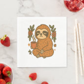 Serviette En Papier Sloth Jouer de la guitare (En situation)