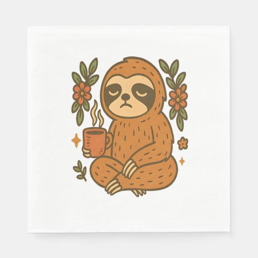 Serviette En Papier Sloth Jouer de la guitare (Devant)