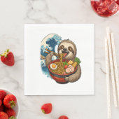 Serviette En Papier Sloth Mange Japonais Ramen (En situation)