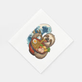 Serviette En Papier Sloth Mange Japonais Ramen (Coin)
