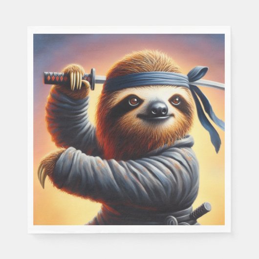 Serviette En Papier Sloth Ninja (Devant)