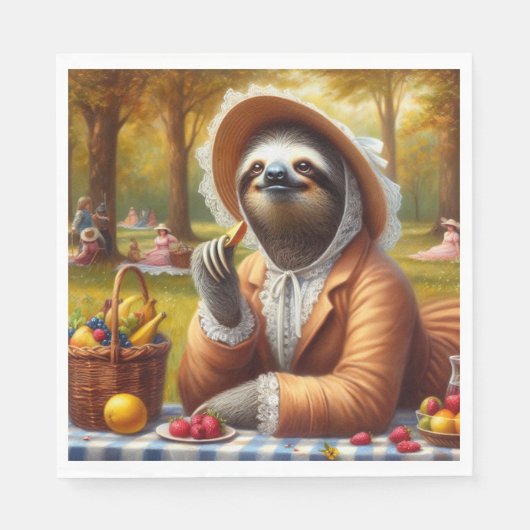 Serviette En Papier Sloth Picnic (Devant)