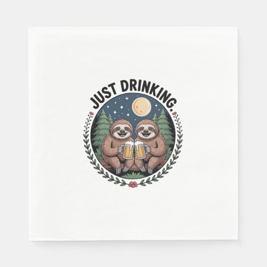 Serviette En Papier Sloth Randonnée avec l'équipe de boisson (Devant)