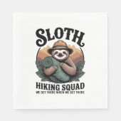 Serviette En Papier Sloth Randonnée Squad Funny Camping (Devant)