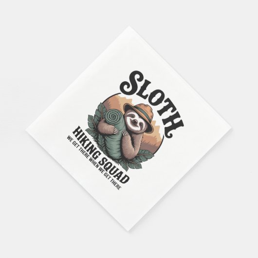 Serviette En Papier Sloth Randonnée Squad Funny Camping (Coin)