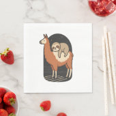 Serviette En Papier Sloth Riding Llama (En situation)