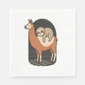 Serviette En Papier Sloth Riding Llama (Devant)