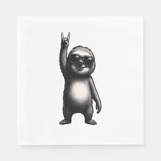 Serviette En Papier Sloth Rocking Dance (Devant)