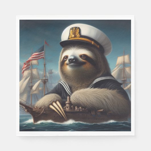 Serviette En Papier Sloth Sailor (Devant)