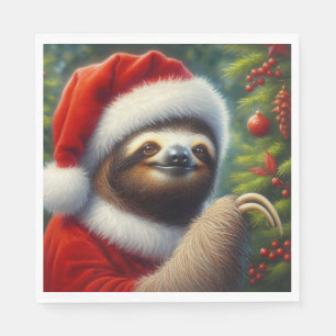 Serviette En Papier Sloth Santa Claus
