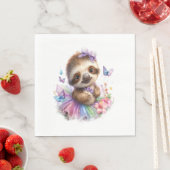 Serviette En Papier Sloth Shirt Safari Rainbow Summer (En situation)