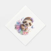 Serviette En Papier Sloth Shirt Safari Rainbow Summer (Coin)
