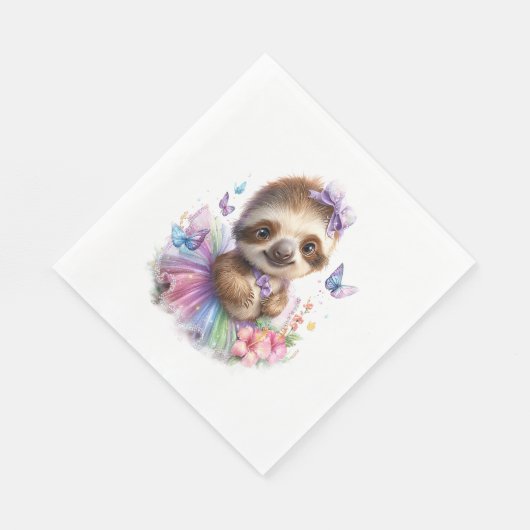 Serviette En Papier Sloth Shirt Safari Rainbow Summer (Coin)