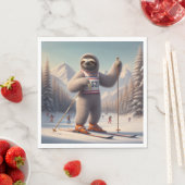 Serviette En Papier Sloth Skiing (En situation)