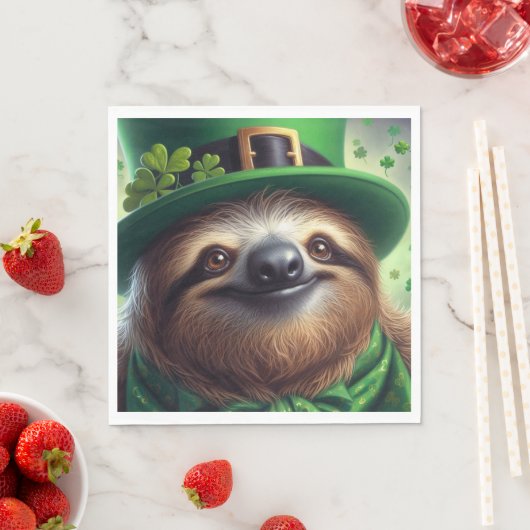 Serviette En Papier Sloth St Paddys Day (En situation)