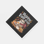 Serviette En Papier Sloth tenant citrouille épices heureux automne Yal (Coin)