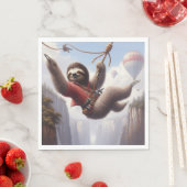 Serviette En Papier Sloth Ziplining (En situation)