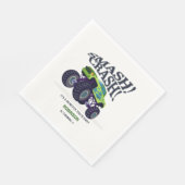 Serviette En Papier Smash Crash - Moderne Monster Vert Camion Annivers (Coin)