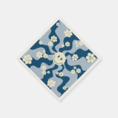 Serviette En Papier Smile - Bleu foncé, Bleu clair et Crème (Coin)