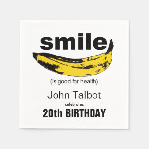 Serviette En Papier Smile est bon 20e anniversaire papier de fête Napk