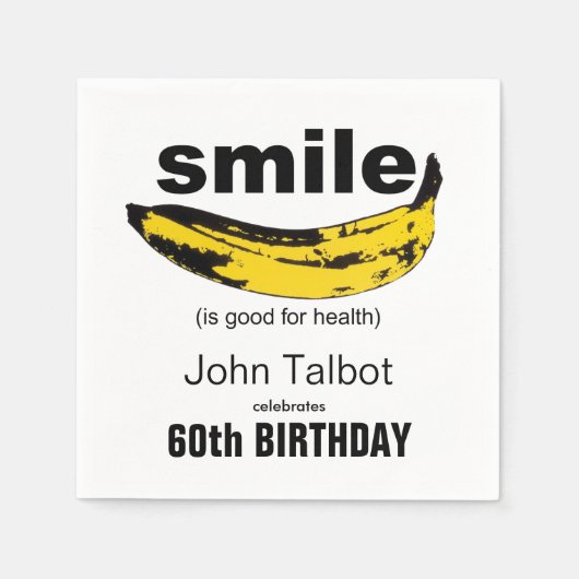 Serviette En Papier Smile est bon 60e anniversaire papier de fête Napk (Devant)