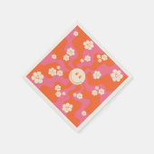 Serviette En Papier Smile - rose, orange et crème (Coin)