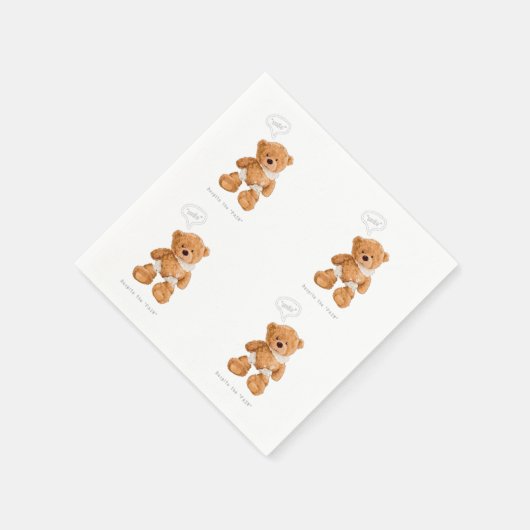 Serviette En Papier Smile slogan avec coeur d'ours brisé. (Coin)