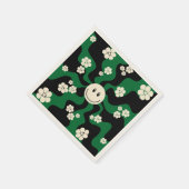 Serviette En Papier Smile - Vert, Crème et Noir (Coin)